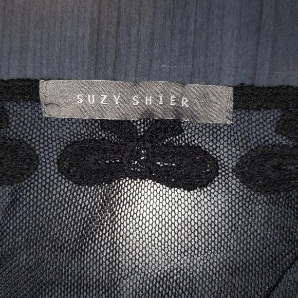 black lace crochet mesh long duster cardigan kimono - Picture 7 of 7